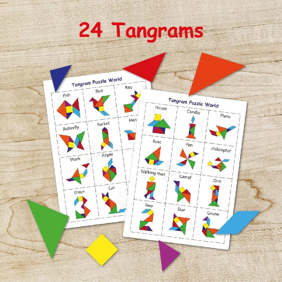 Smart Toddler Kit, 6 activity books + 4 lacing cards + 16 brain development activites + 20 Tangrams +8 puzzles. Toddler, 2- 4 yrs