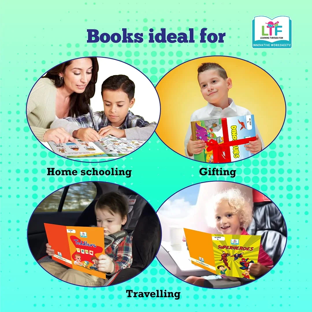 LEARNING THROUGH FUN-Early Learning Brain Development Kids Activity Book, Moral Values Theme, Story Books, Ideal for Home-schooling, JKG-GRADE 1. Children 4-8yrs. Educational Worksheets, Fun & Learn