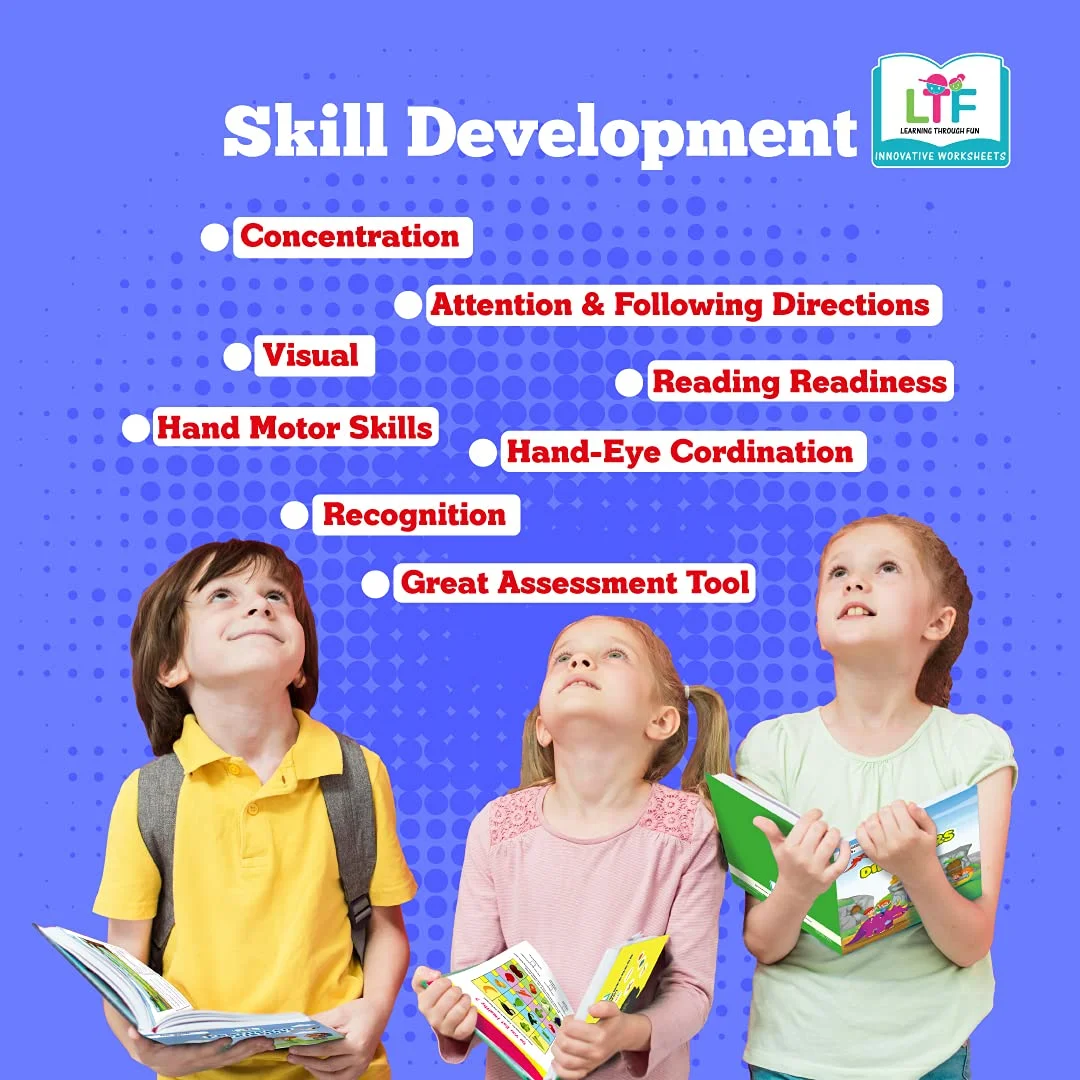 LEARNING THROUGH FUN-Early Learning Brain Development Kids Activity Book, Moral Values Theme, Story Books, Ideal for Home-schooling, JKG-GRADE 1. Children 4-8yrs. Educational Worksheets, Fun & Learn