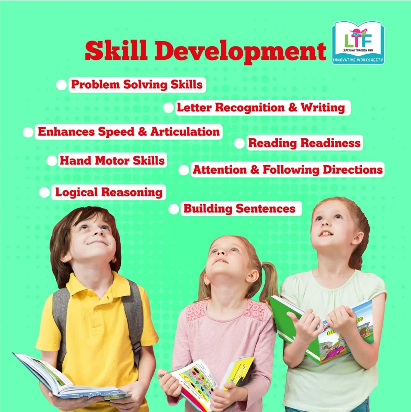 Learning Through Fun Kids Activity Books Set of 2 | Early Learning Brain Development Workbooks | General Knowledge & EVS Educational Worksheets for Preschool, Nursery, JKG, SKG Ages 3-4 Years