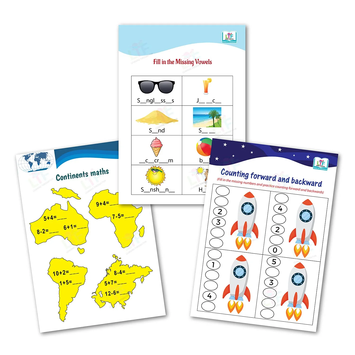 Learning Through Fun Science & Nature Set – 3 Early Learning Brain Development Activity Books | Worksheet-Based Educational Books for Kids 4–8 Years