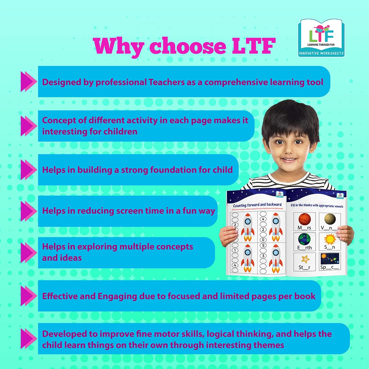 Learning Through Fun Science & Nature Set – 3 Early Learning Brain Development Activity Books | Worksheet-Based Educational Books for Kids 4–8 Years