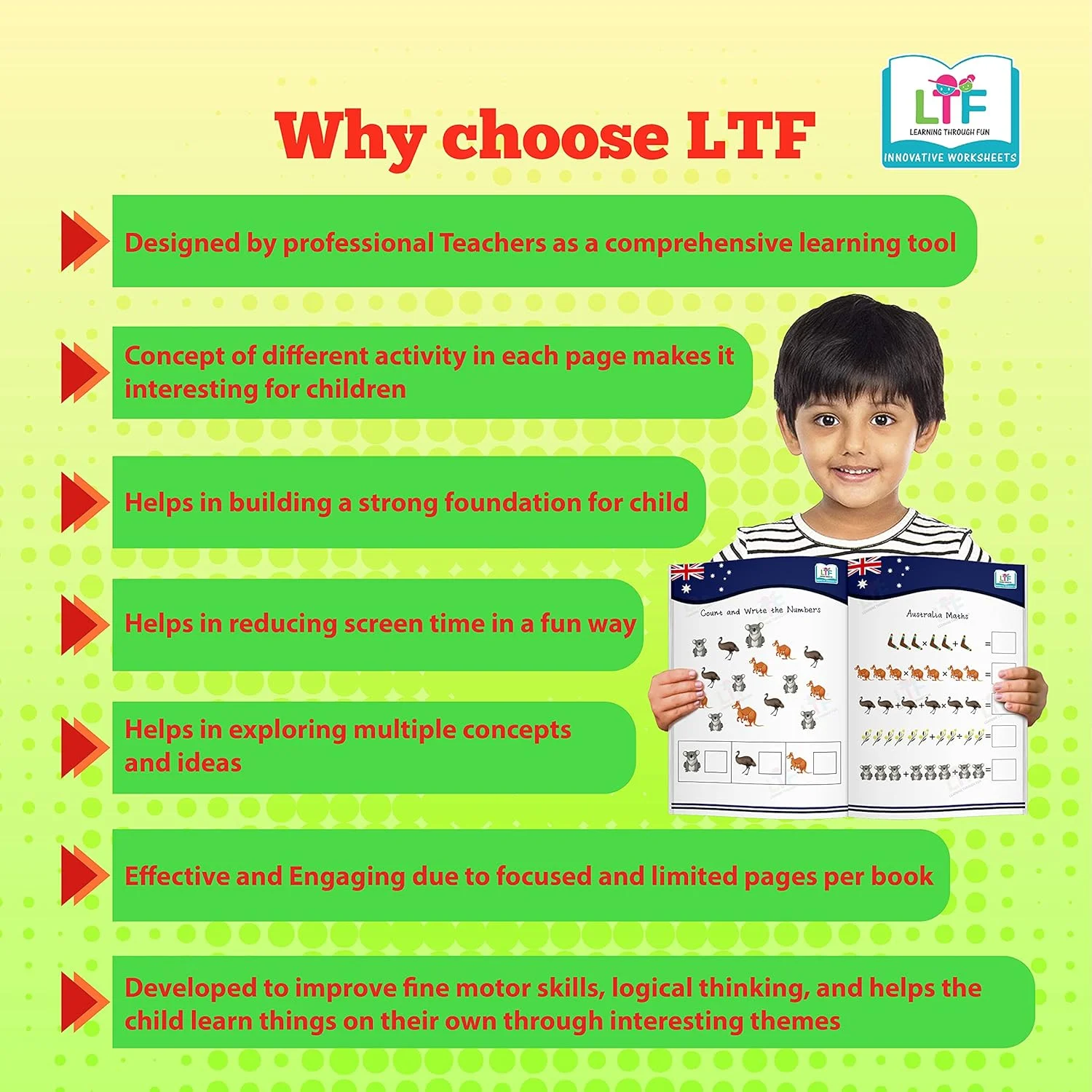 Learning Through Fun: Book About Australia 2|with Currency, Vowels, Maze, Counts and write| For Early Learning, Brain Development Kids Activity Book, Homeschooling. 6-8 Years, UKG- Grade 1 & 2