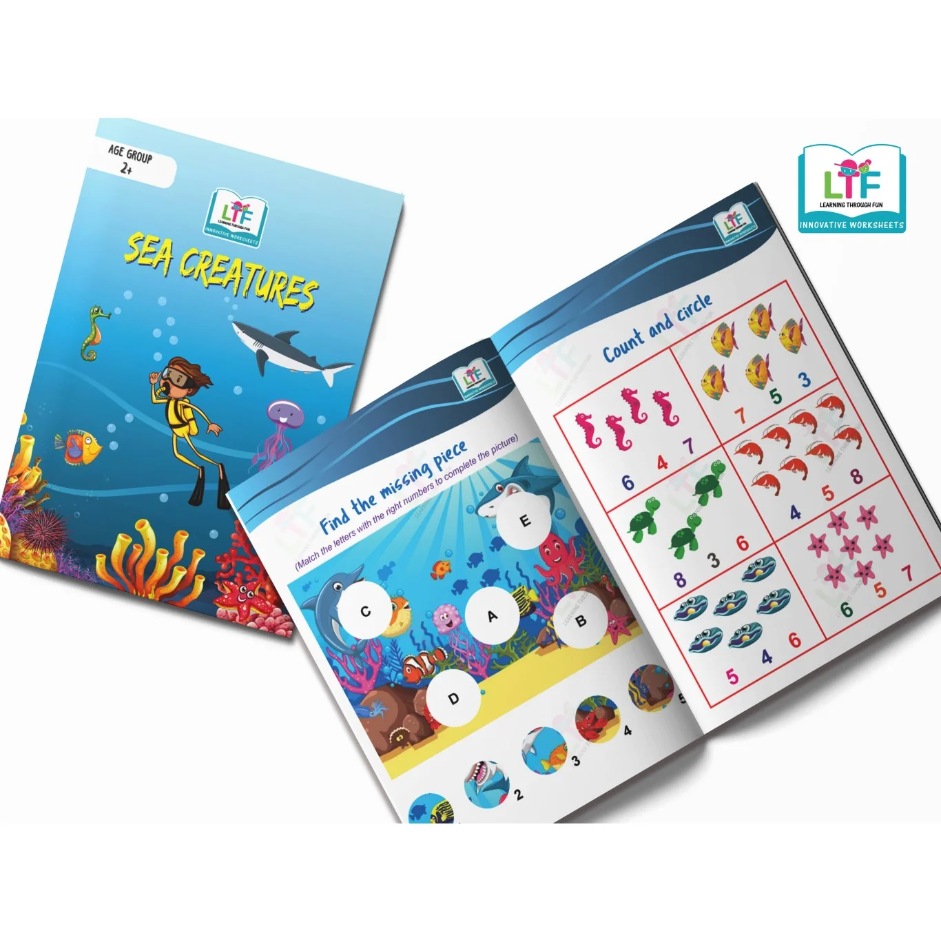 Learning Through Fun Early Learning Activity Book for Kids Ages 4–7 – Preschool Worksheets, Alphabet & Numbers Practice, Brain Development, Homeschool Workbook