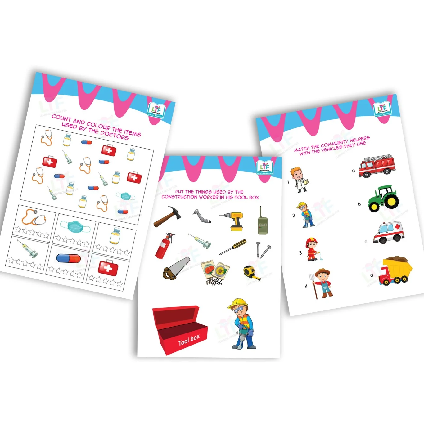 Learning Through Fun: Community Helpers Activity & Coloring Book for Kids Ages 3–4 – Learn About People Who Help Us Through Coloring, Early Learning & Brain-Development