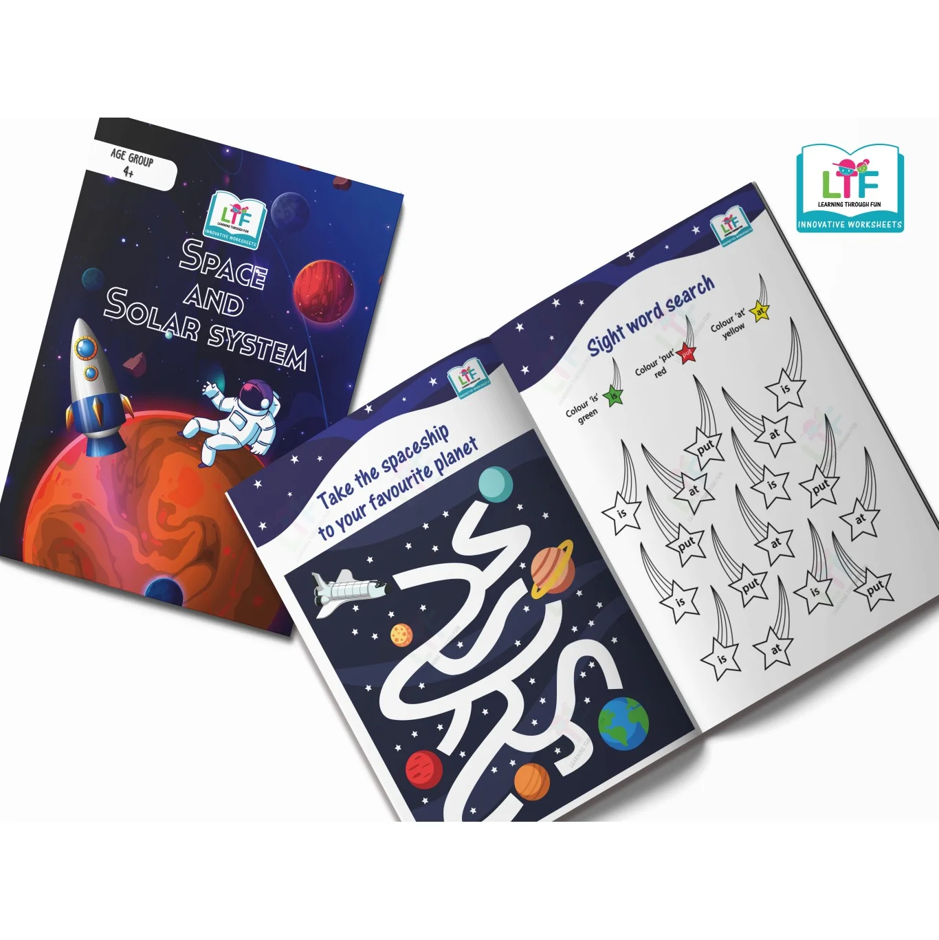 Learning Through Fun: Space & Solar System Activity Book for Kids Ages 4–8 | Puzzles, Skip Counting, Planet Naming & More – Educational Workbook for Early Learning