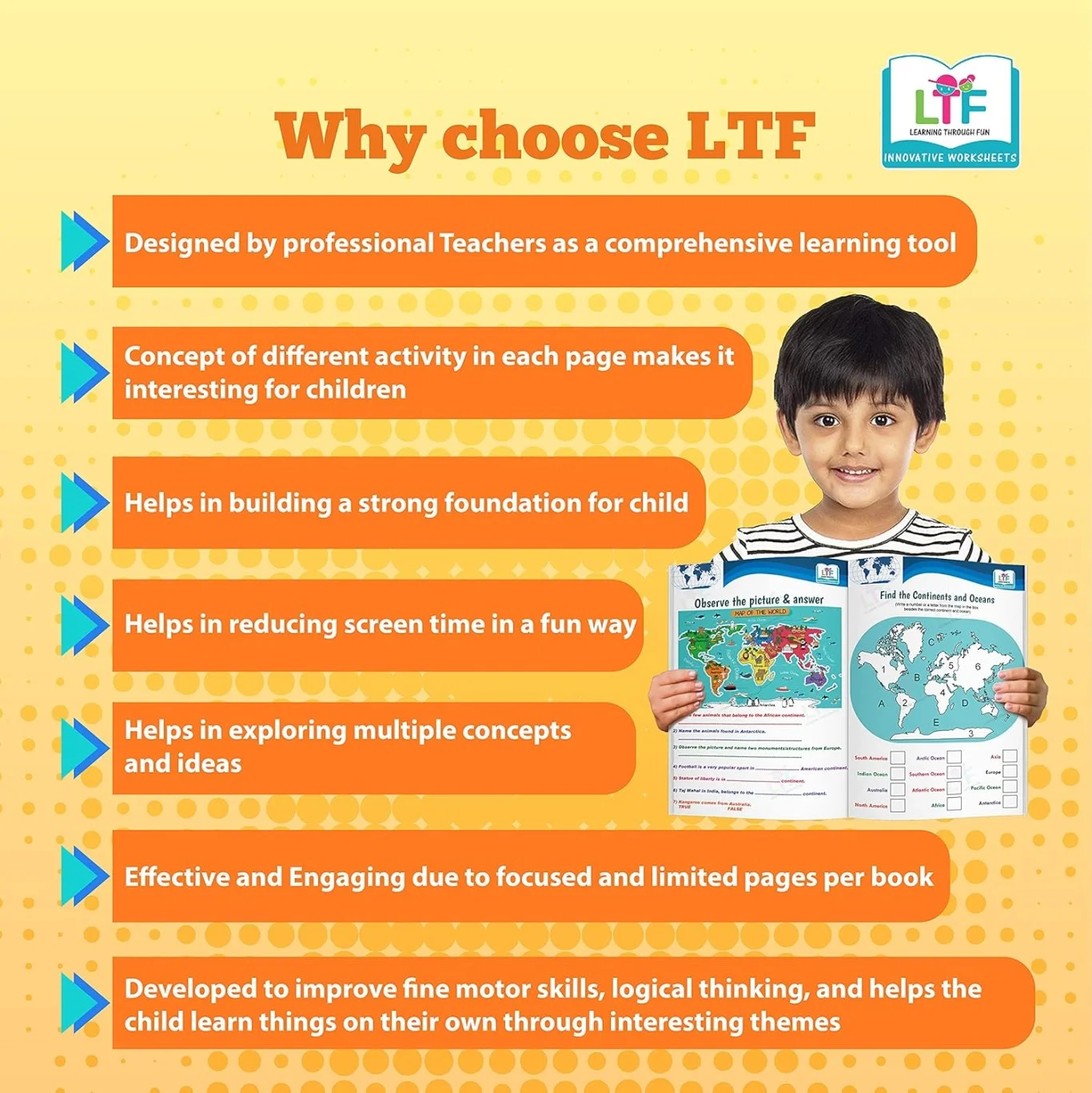 Learning Through Fun: Continents & Oceans & Riddles Activity Book – Set of 2 for Kids Aged 4–8 – Geography Learning ,Brain Teasers, Brain Development, Early Education, Homeschooling, UKG, Grade 1 & 2