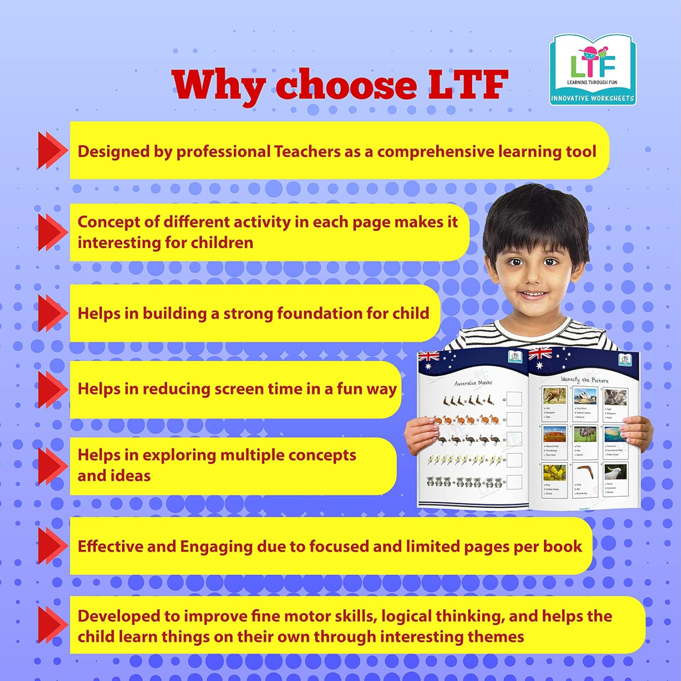 Learning Through Fun: Book About Australia | Activity Book for Kids Aged 4–7 | Australian Animals, Geography,Maze,Maths | Early Learning, Homeschooling, UKG, Grade 1 & 2