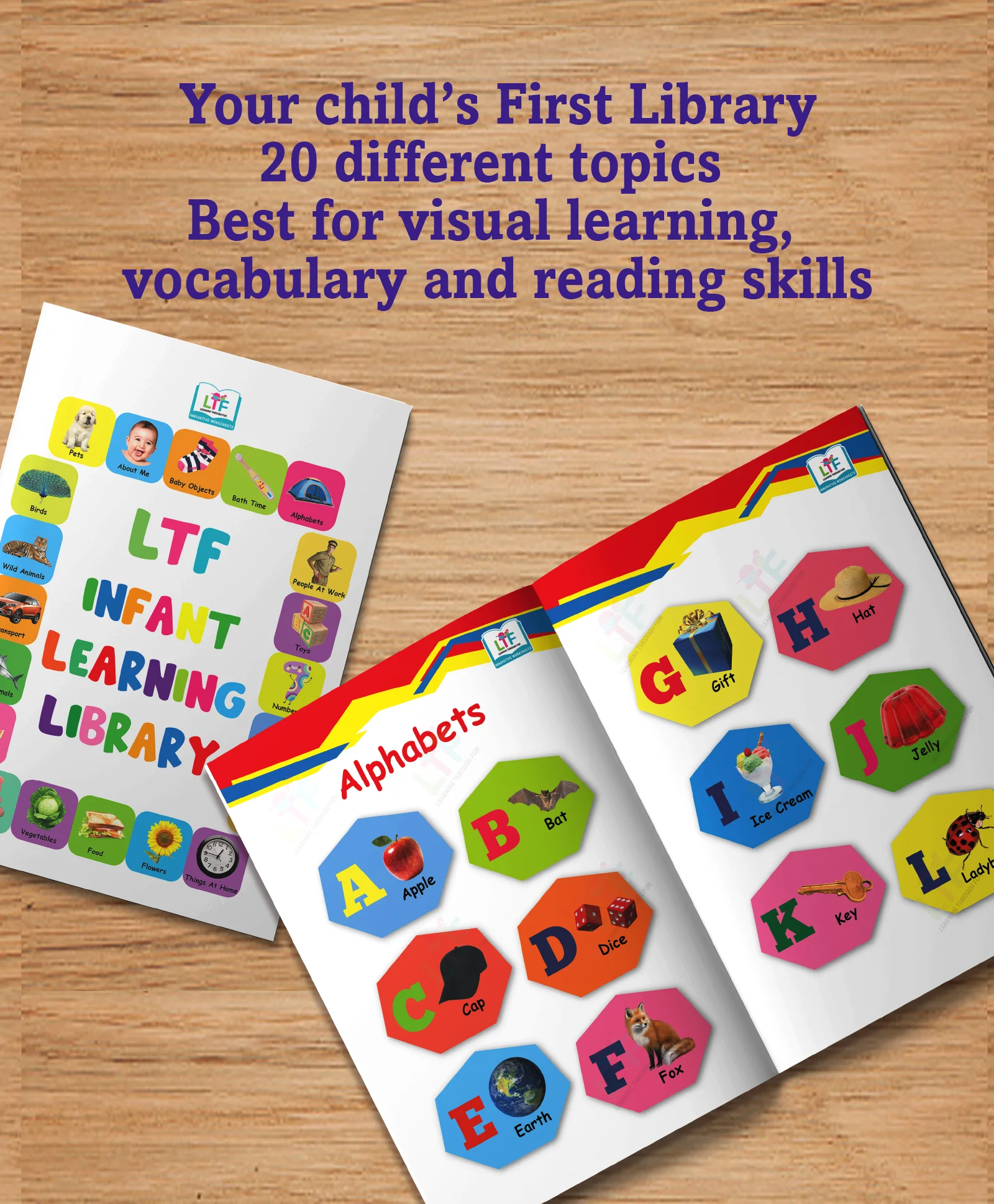 Learning Through Fun: My First Infant Book – Early Learning Picture Book with Alphabets, Numbers , Shapes, Colors, Transports,Animal & Educational Worksheets | For Homeschooling, Kids 1–2 Years