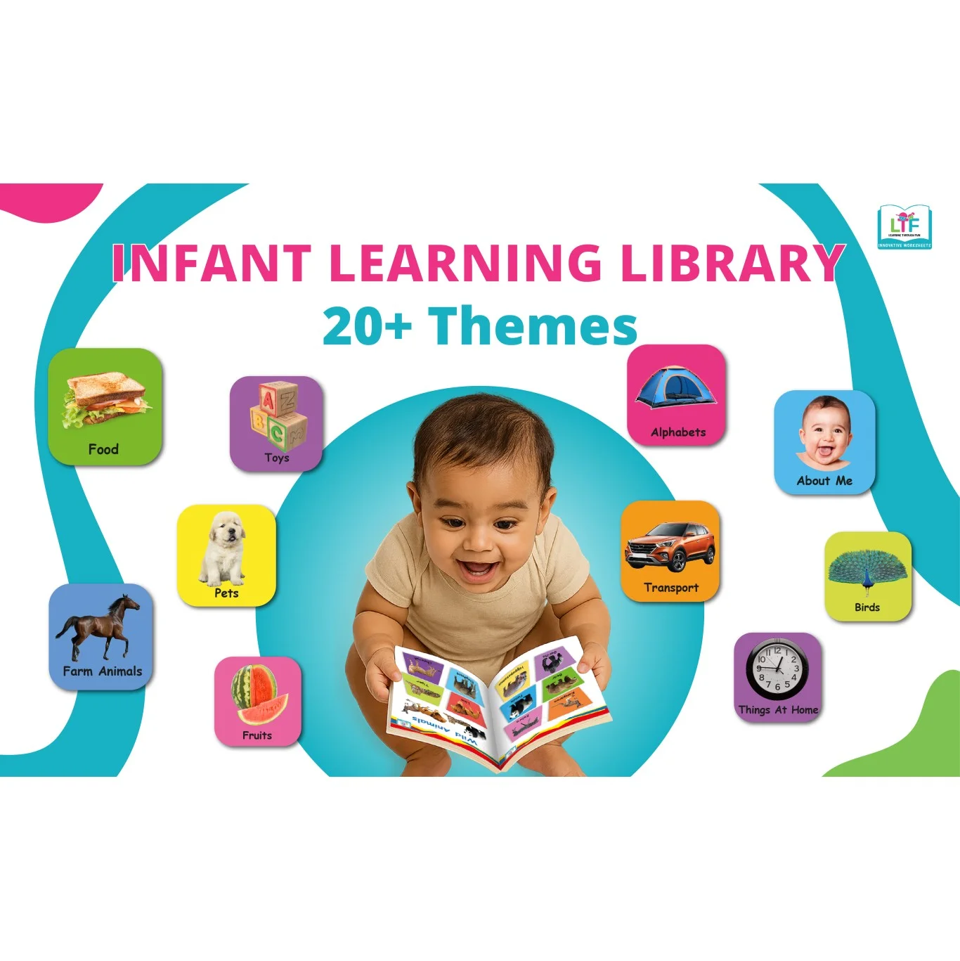 Learning Through Fun: My First Infant Book – Early Learning Picture Book with Alphabets, Numbers , Shapes, Colors, Transports,Animal & Educational Worksheets | For Homeschooling, Kids 1–2 Years